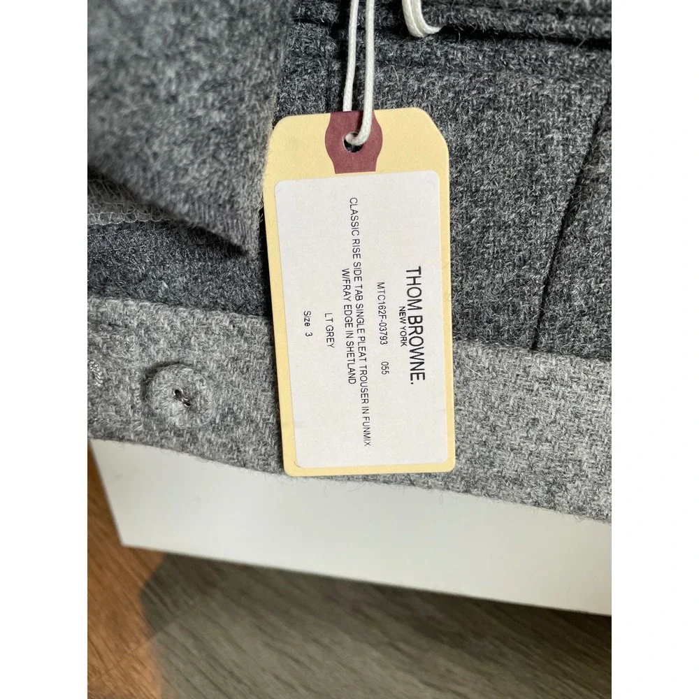 Thom Browne Tapered two tone Gray Wool Tweed Pants Size 3